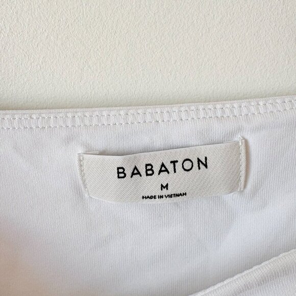 Aritzia Contour Squareneck Longsleeve Bodysuit Top White Size Medium - Picture 6 of 7